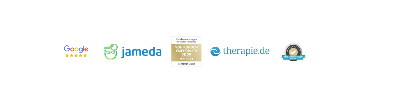 Unterseite Header Bewertungen, Therapie.de, Jameda